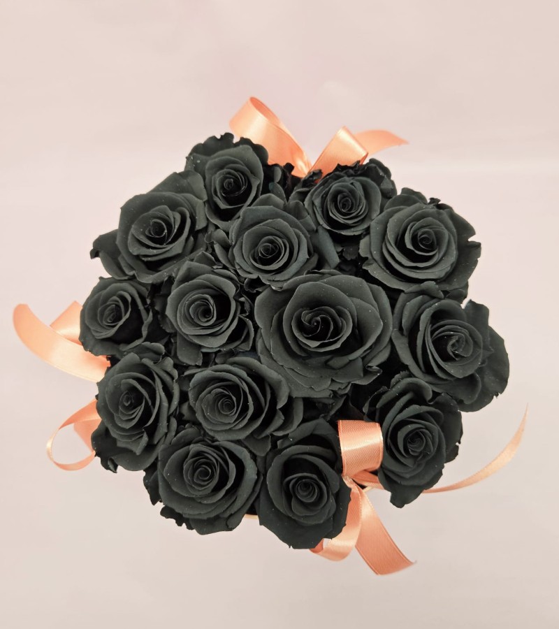 Preserved Black Roses