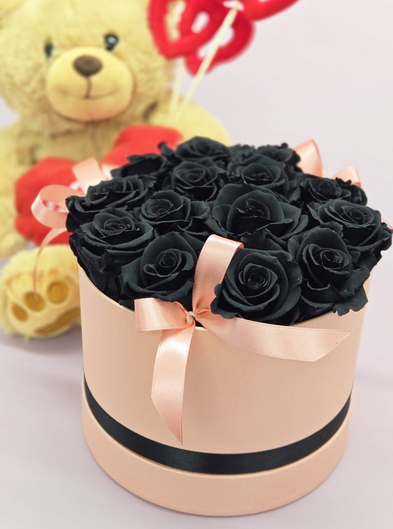 Preserved Black Roses