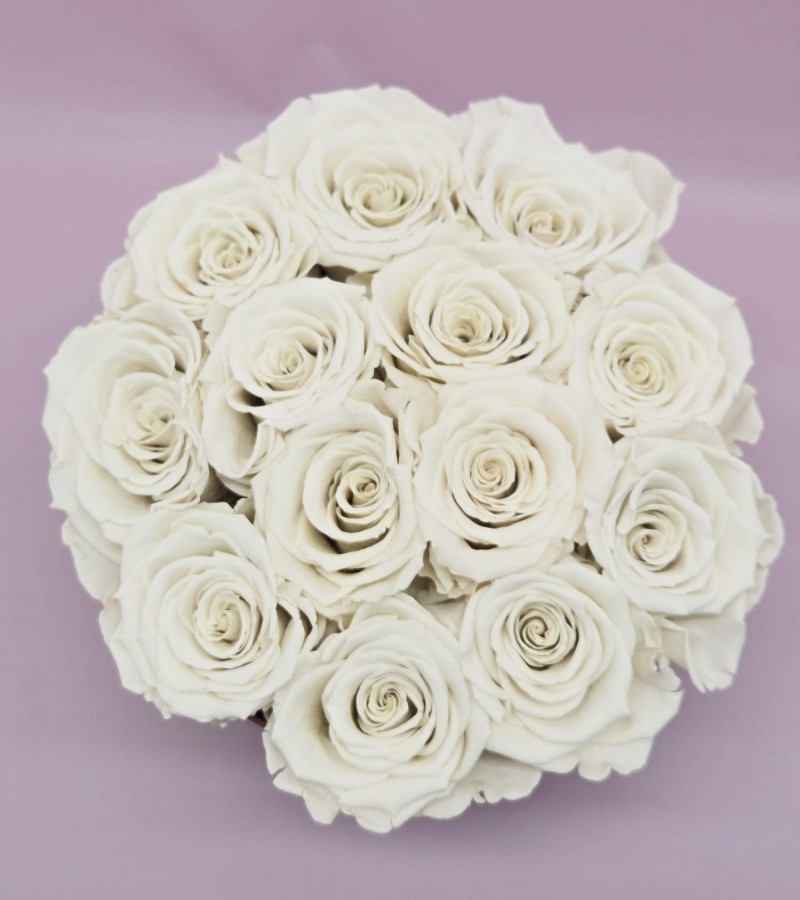 Preserved White Roses