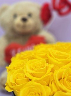 Preserved Yellow Roses