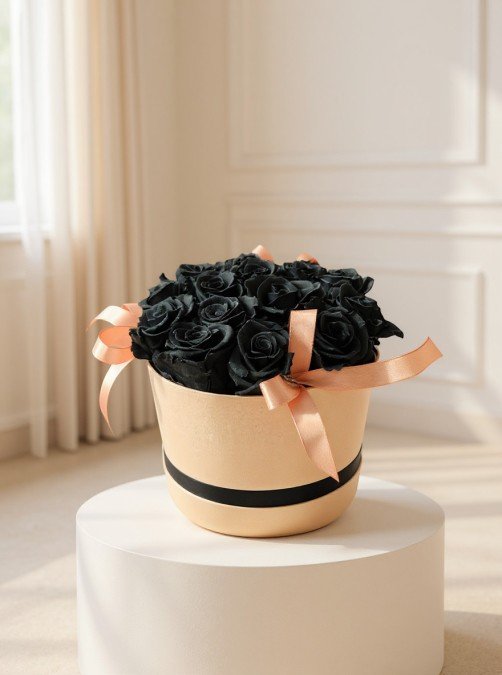 Preserved Black Roses