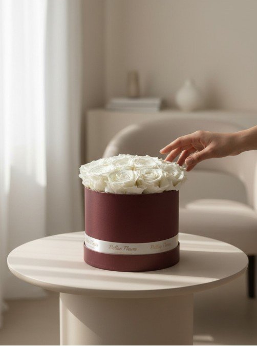 Preserved White Roses