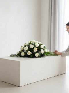 White Casket Spray White Casket Spray