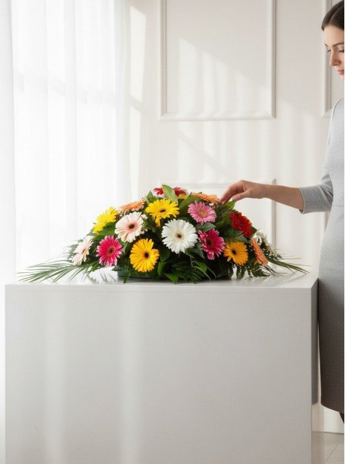 Colourful Casket Spray