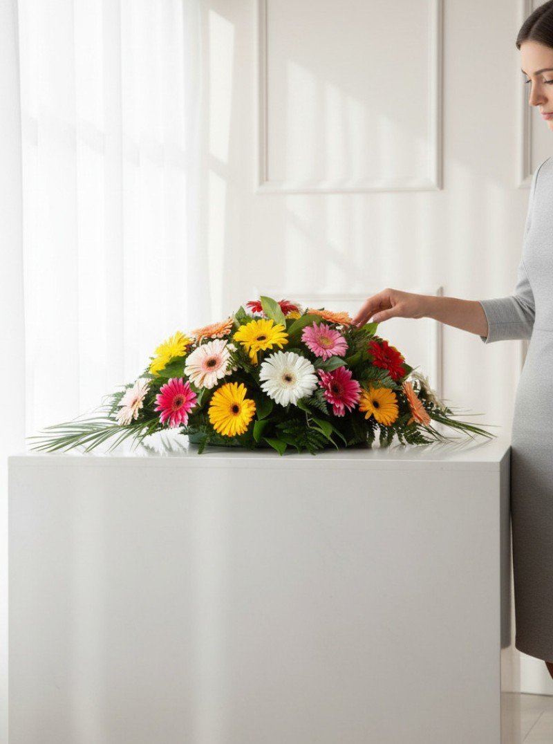 Colourful Casket Spray