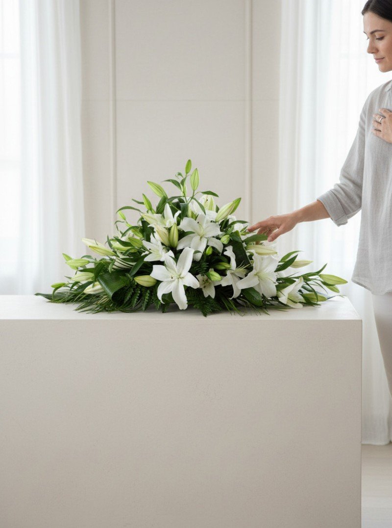 Lily Casket Spray Lily Casket Spray