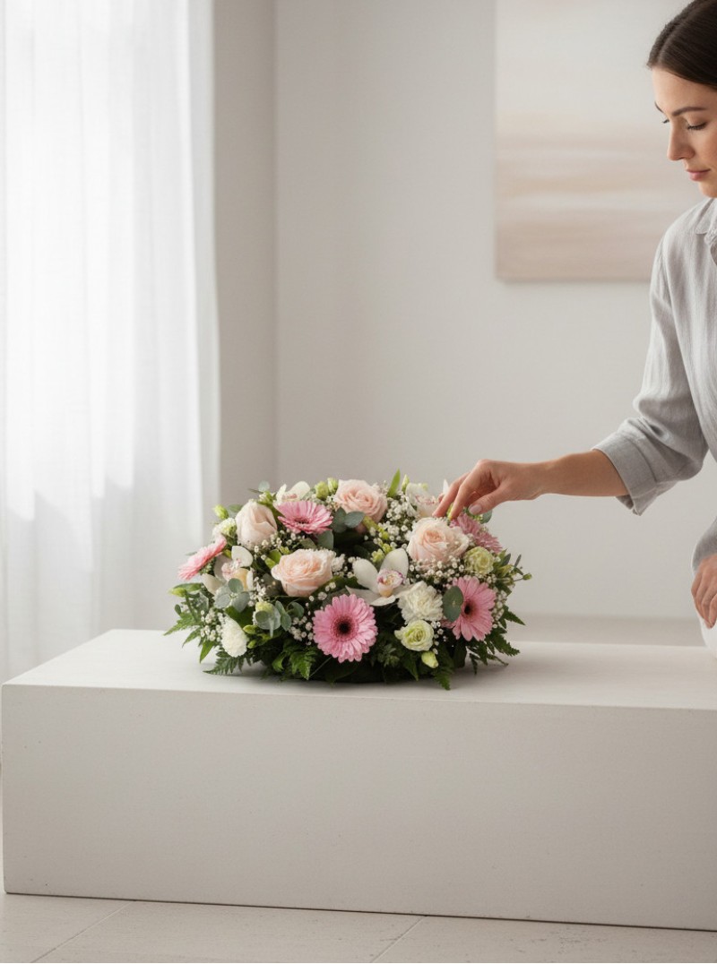 Sympathy Wreath Pink Sympathy Wreath Pink