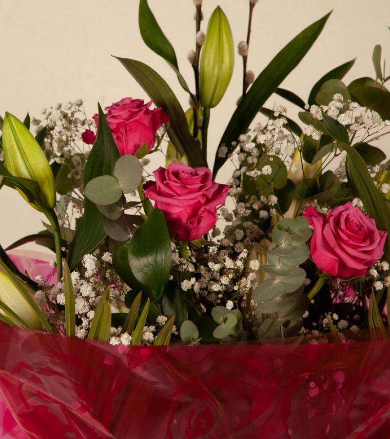 Lily Pink Rose Bouquet