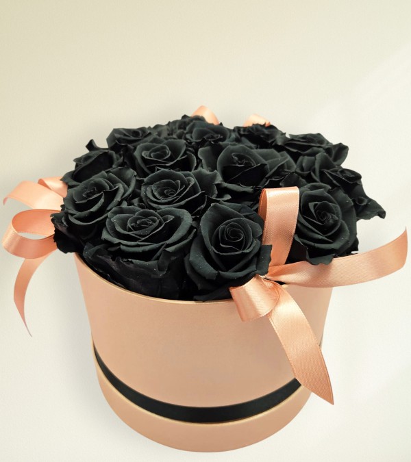 Preserved Black Roses