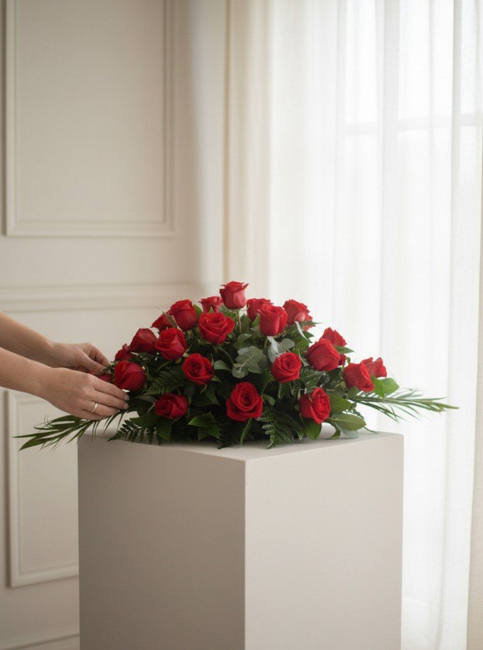 Red Casket Spray Red Casket Spray