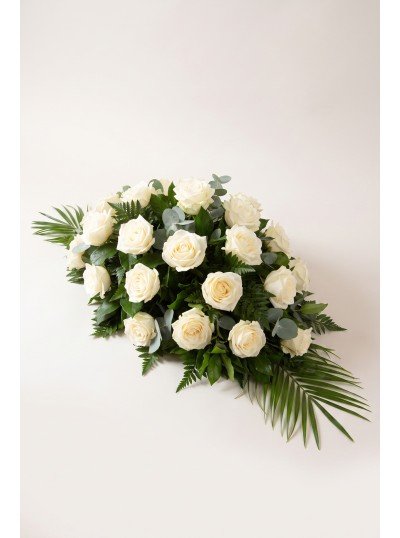 White Casket Spray