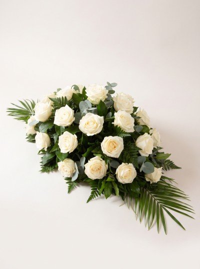 White Casket Spray