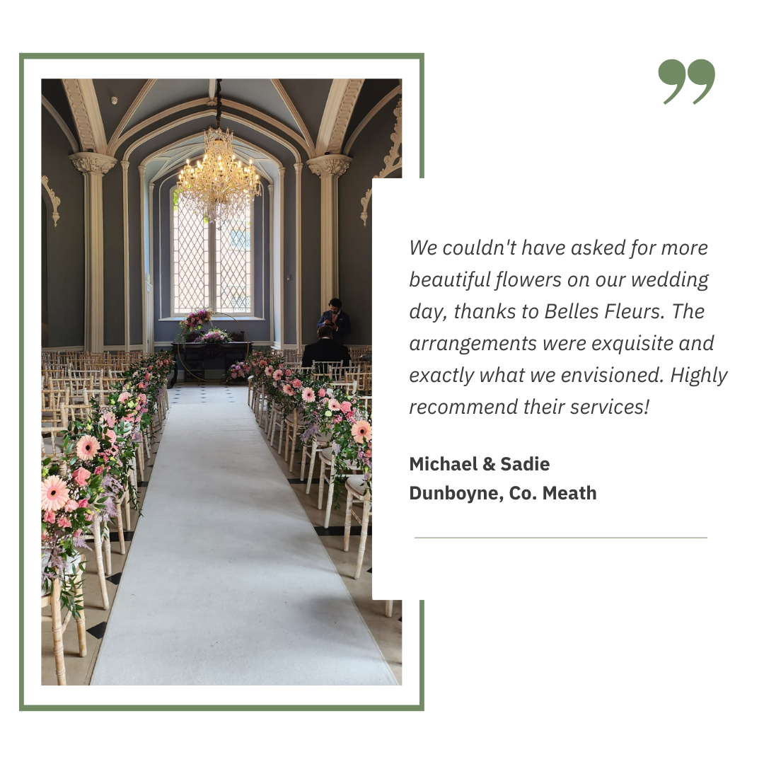 Belles Fleurs - specialising in wedding flowers over 40 years.